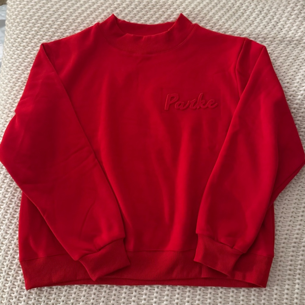 Parke ruby embossed mockneck